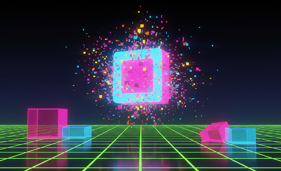 Retrofuturismo en Diseño Gráfico: Integra PNG Neón y Pixelados